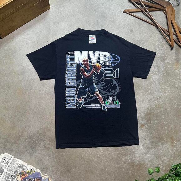 Vintage 2004 Kevin Garnett MVP Tee Mens Medium Minnesota Timberwolves NBA Shirt - Picture 1 of 5